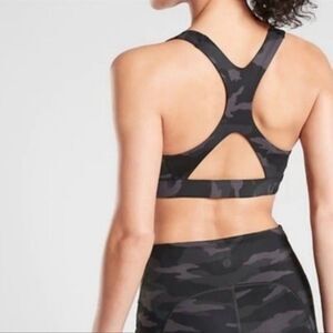 Athleta Camo Sports Bra - Black and Gray